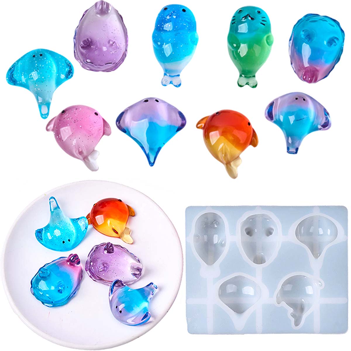 Candle Making Moulds - 3D Healing Kawaii Manta Ray Walvis
