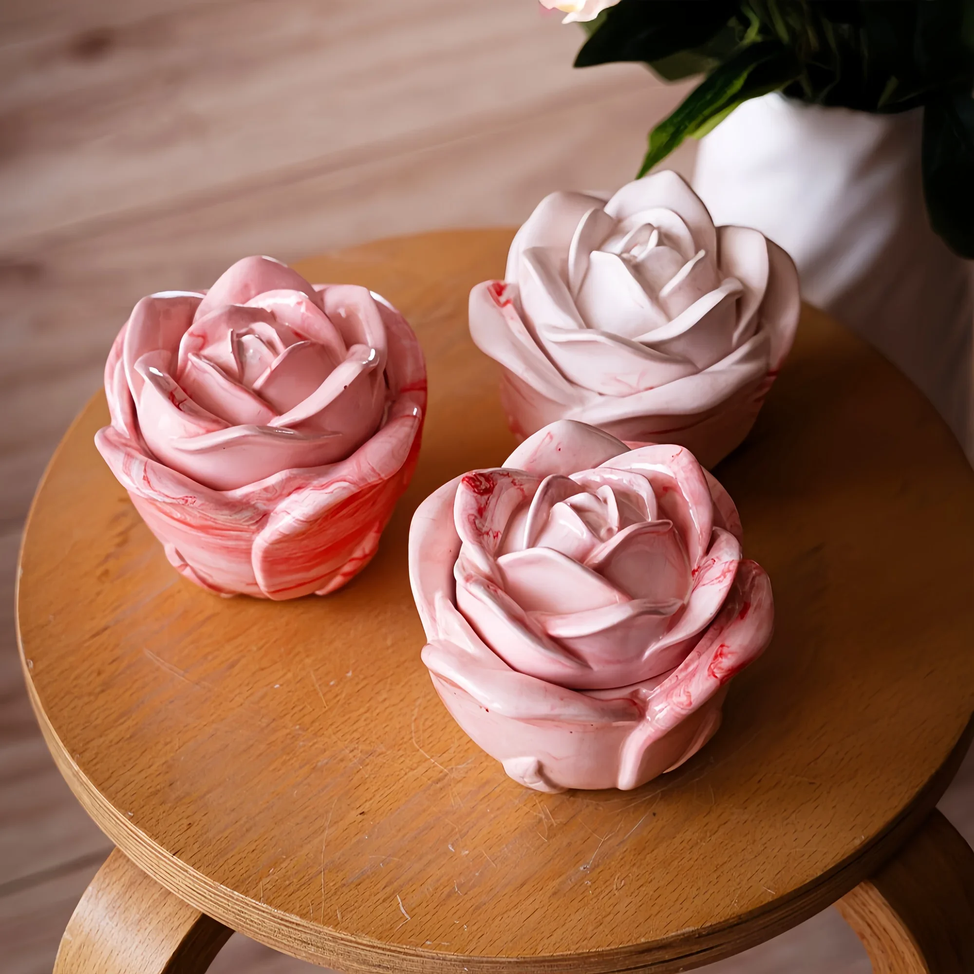 Candle Making Moulds - 2-delige set roosvormige siliconen mallen met