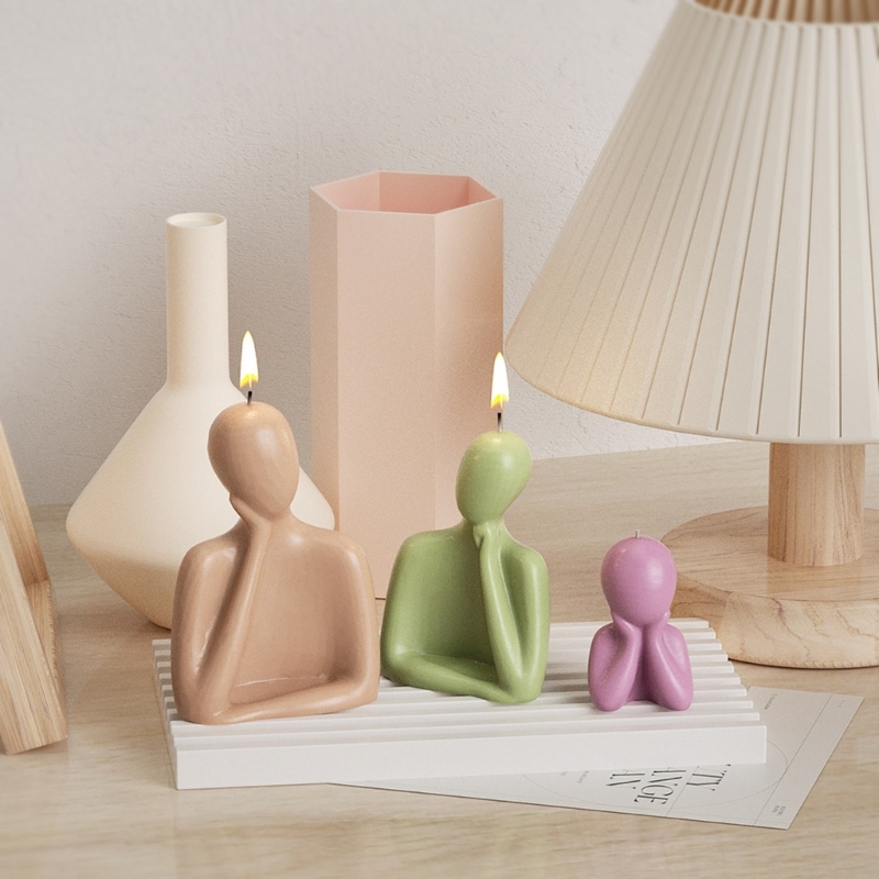 Candle Making Moulds - 3d Familie Kaars Siliconen Mallen Abstracte