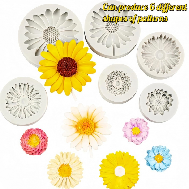 6 stuks, zonnebloem madeliefje - Candle Making Moulds recensie en prijs
