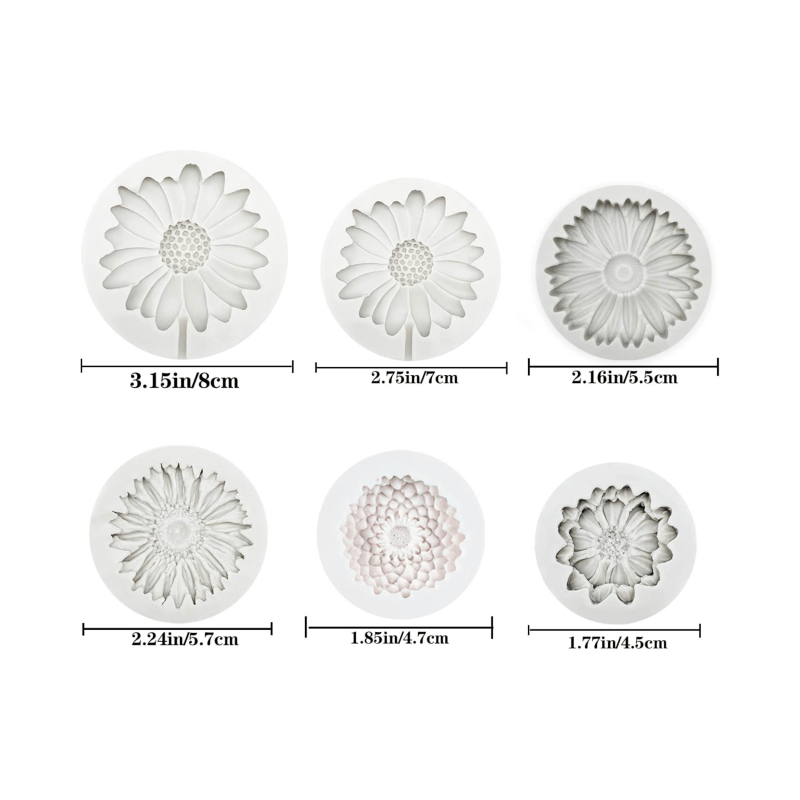 6 stuks, zonnebloem madeliefje - Candle Making Moulds recensie en prijs