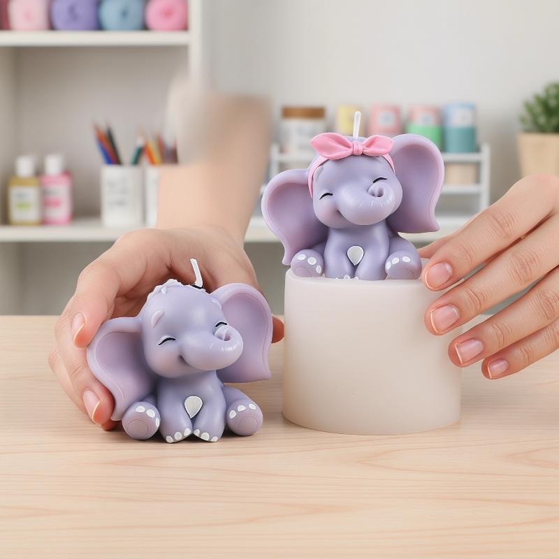 Schattige 3D olifant siliconen - Candle Making Moulds recensie en prijs