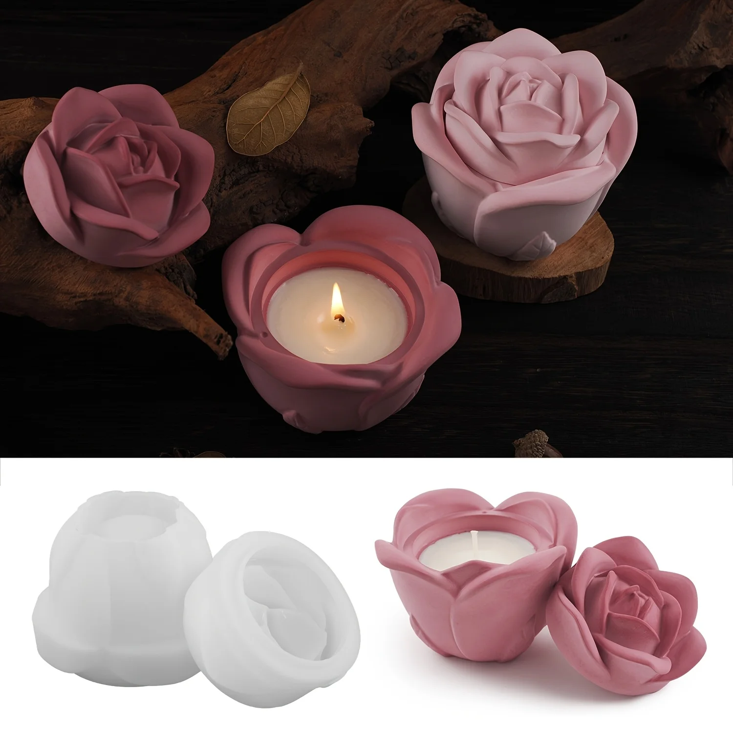 2-delige set roosvormige silic - Candle Making Moulds recensie en prijs
